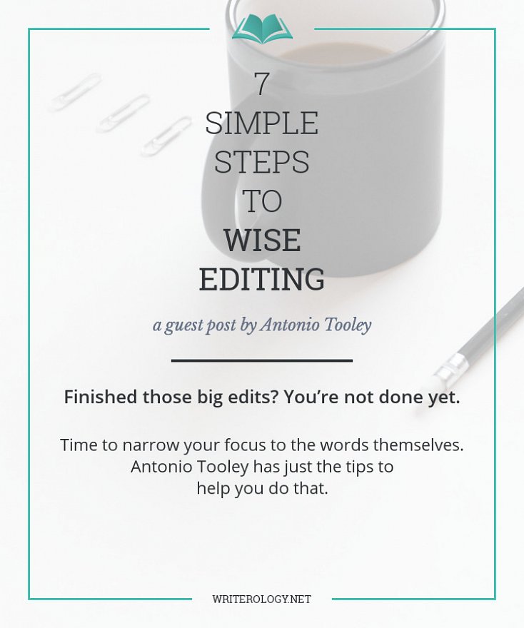 Are you trapped in the bog that is editing? I've been there too. Once those big edits are complete, it's time to narrow your focus to the words themselves and my guest today, Antonio Tooley, has just the tips to help you do that. | Writerology.net